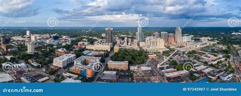 Downtown Raleigh Skyline stock image. Image of clouds - 97245907