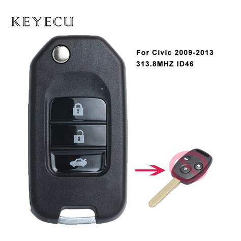 Keyecu Atualizado Flip Remoto Carro Chave Fob Es Mhz Id