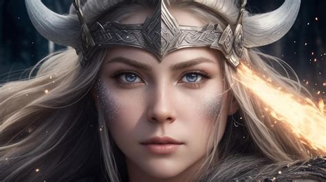 Premium AI Image | wallpaper of a fierce female viking warrior