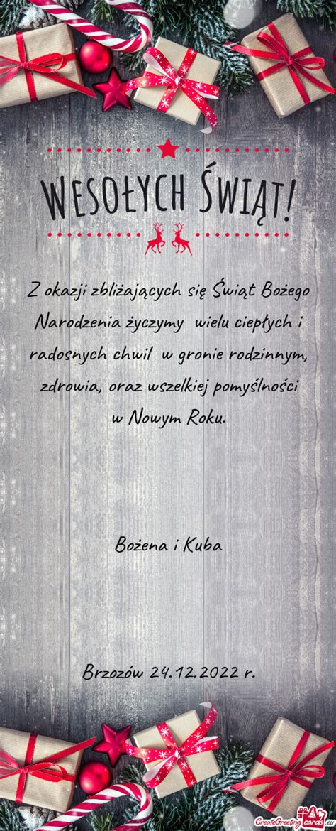 Z okazji zbliżających się Świąt Bożego Narodzenia życzymy wielu