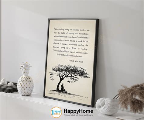 Thich Nhat Hanh Quotes Wall Art When Feeling Lonely Or Anxious