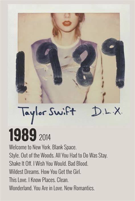 Taylor Swift - 1989 | Taylor swift music, Taylor swift songs, New romantics