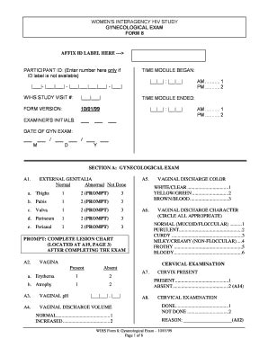 Fillable Online Statepi Jhsph Pelvic Exam Form Fax Email Print PdfFiller