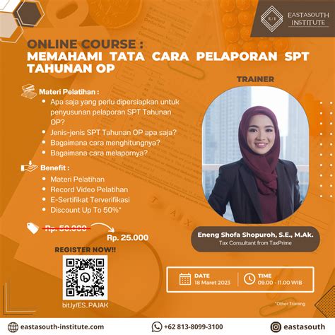 ONLINE COURSE MEMAHAMI TATA CARA PELAPORAN SPT TAHUNAN OP