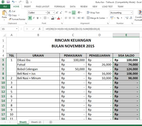 Cara Membuat Aplikasi Buku Kas Pada Microsoft Excel Artofit