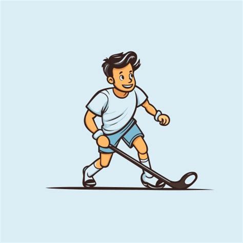 Cartoon hockey player Royalty Free Vector Image