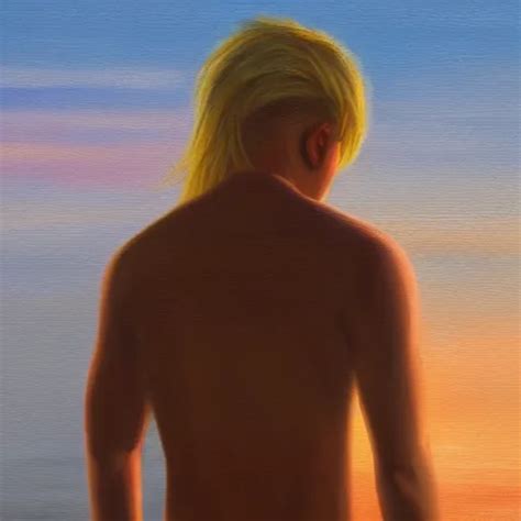 A Teen Guy With A Blonde Mullet Portrait Sunset Stable Diffusion