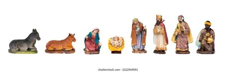 Christmas Nativity Scene Holy Family Isolated Stock Photo 2222969091 ...