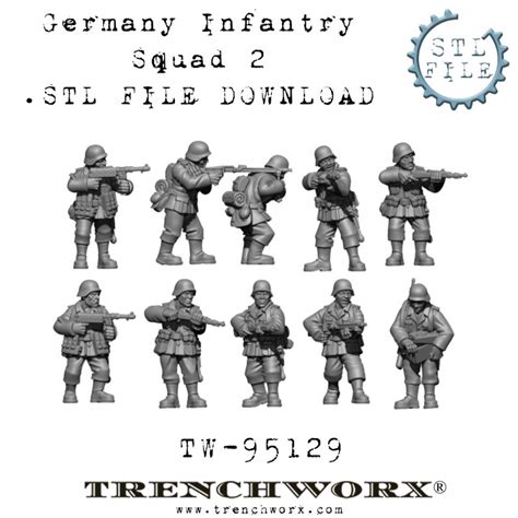 3d Printable Ww2 German Infantry Squad 2 By Trenchworx Llc