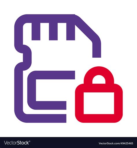 Sd card lock for data security Royalty Free Vector Image