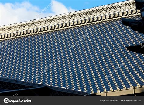 Tile Roof Texture Background Japan Style — Stock Photo ...