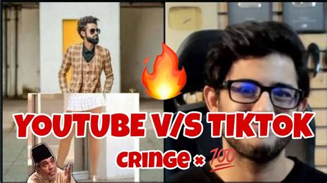 Youtube Vs Tiktok Cringe Content Carryminati Roast Tiktok