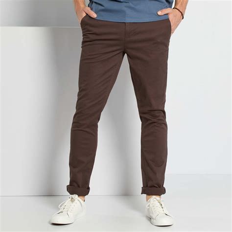 Pantalón chino slim de algodón puro L36 1 90 m Hombre de más de 190m