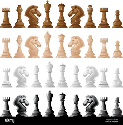 Four set of chess pieces Stock Vector Image & Art - Alamy