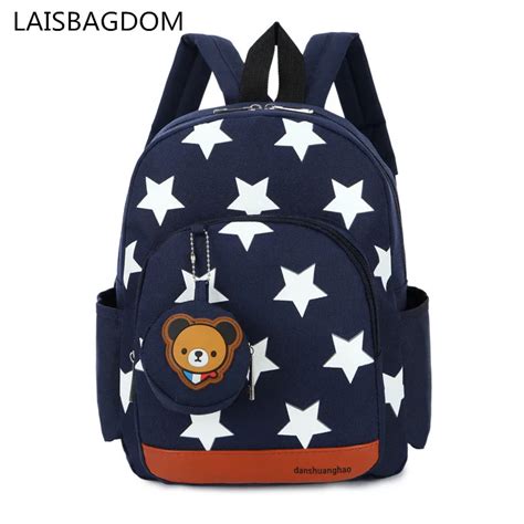 Boys Backpacks For Kindergarten Stars Printing Nylon Children Backpacks