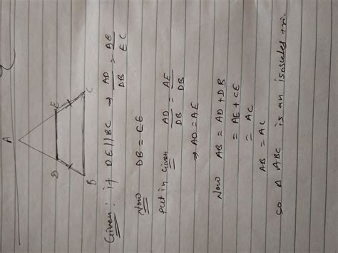 Triangle W D 27 Prove That A Line Is Drawn Parallel To One Side Of A