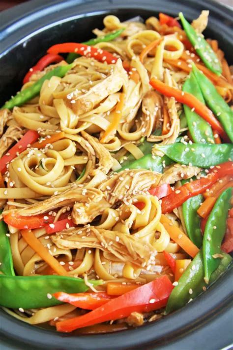 Slow Cooker Honey Teriyaki Chicken Noodles The Tasty Bite