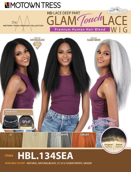 Motown Tress Glam Touch Human Hair Blend 13x4 Glueless Hd Lace Wig Hbl Afrostyling