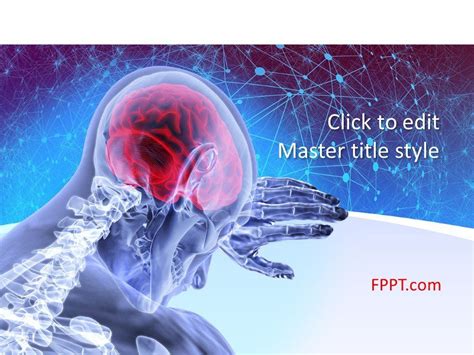 Free Presentation Template With An Animated Image Of The Human Brain