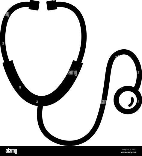 Stethoscope Icon In Flat Style Vector For Apps Ui Websites Black