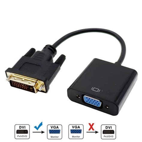 Nku Adaptador DVI Para VGA DVI D 24 1 25Pin Macho Para VGA 15Pin