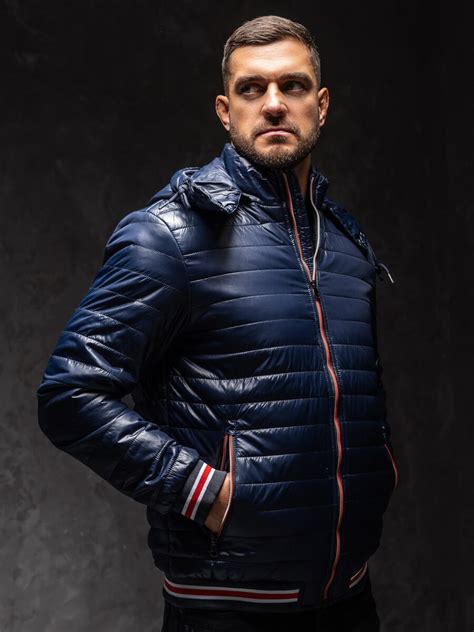 Chaqueta Acolchada De Entretiempo Para Hombre Azul Oscuro Bolf A