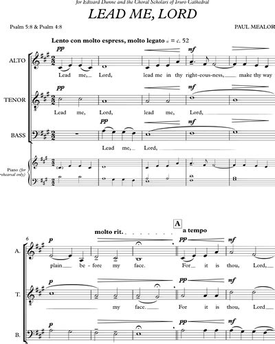 Lead Me Lord Sheet Music By Paul Mealor Nkoda Free 7 Days Trial