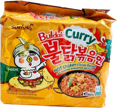 Samyang Hot Chicken Flavor Ramen Buldak Curry Noedels 5 X 140 Gram Bol