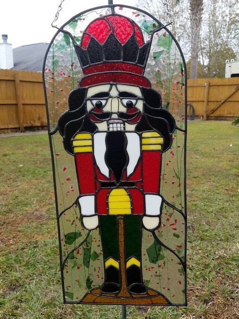 Stained Glass Toy Soldier Nutcracker Panel Christmas Decoration Christmas T By