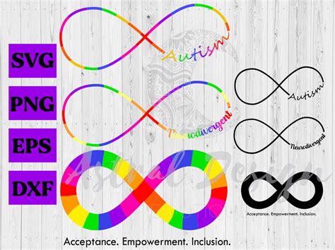 Rainbow Autism Infinity Symbol Svg Cut Files For Cricut Etsy