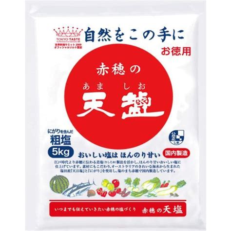 赤穂の天塩 5kg 5袋 播州赤穂伝統の味 美味しい塩 ほんのり甘い 20231216071731 01257melemele 通販