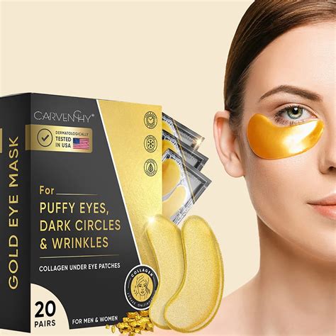 24K Gold Eye Mask 20 Pairs Puffy Eyes And Dark Circles Treatments