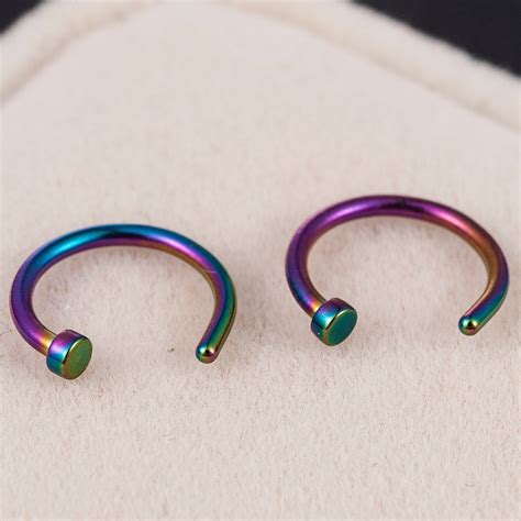 Pcs Rvs Neus Open Hoop Ring Oorbel Body Piercing Grandado