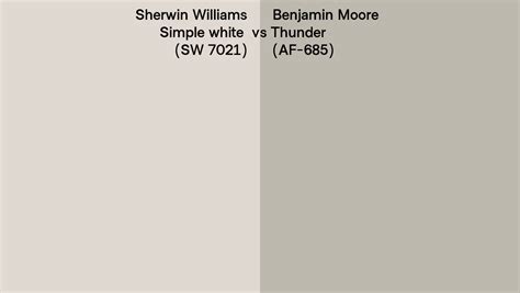 Sherwin Williams Simple White SW 7021 Vs Benjamin Moore Thunder AF