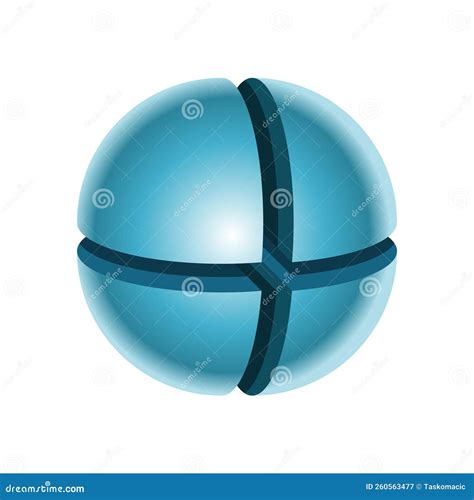 Blue Shiny Sphere Made Out Four Pieces Company Logo Design Template