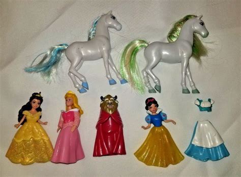 Polly Pocket Disney Princess Horse Lot Cinderella Aurora Belle Snow