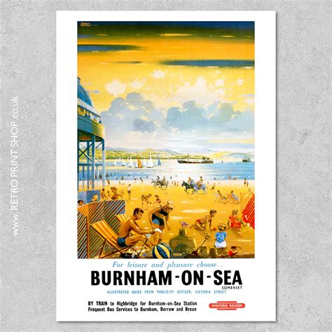 Br Burnham On Sea Poster Vintage Railway Posters Retro Print Shop