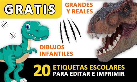 [ 20] Etiquetas Escolares De Dinosaurios Gratis 10 Dinosaurios Grandes 10 Dinosaurios