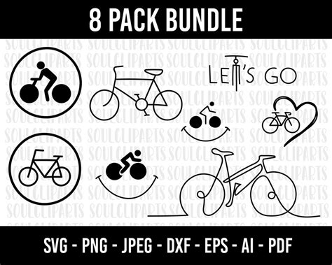 Cod Bicycle Svg Bundle Cycling Clipart Bike Cut Files Mountain