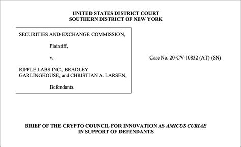 Amicus Brief Filed In Sec Lawsuit Against Ripple