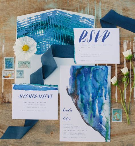 Indigo Blue Stationery At Estancia Culinaria Painted Wedding