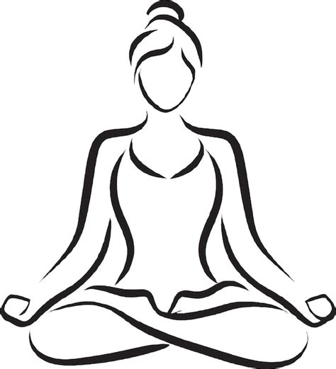 Icono De Vector De Mujer Meditando Vector Premium