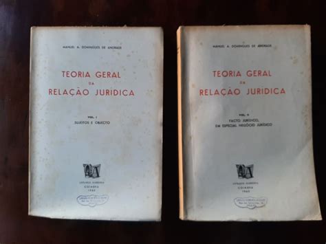 Teoria Geral da Relação Jurídica 2 vols 1960 Arroios OLX Portugal