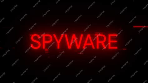 Premium Photo | 3D rendering spyware text with screen effects of technological glitches