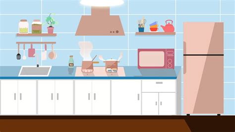 Bahan Latar Belakang Dapur Kartun Rumah Kitchen Background Kitchen