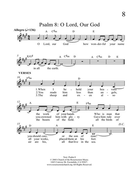 008 Psalm 8 - Full Score | Download Free PDF | Religious Texts | Wisdom ...