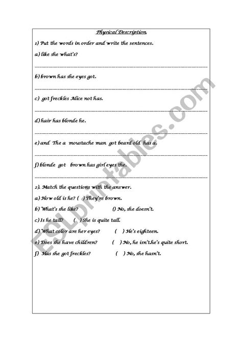 Physical Description - ESL worksheet by norh