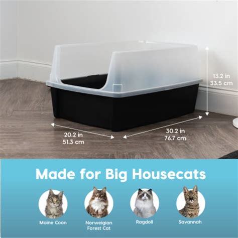 Iris Usa Extra Large Open Top Cat Litter Box With Scatter Shield With