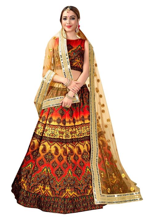 Buy Nilkanthvarni Women S Digital Printed Party Wear Lehenga Choli