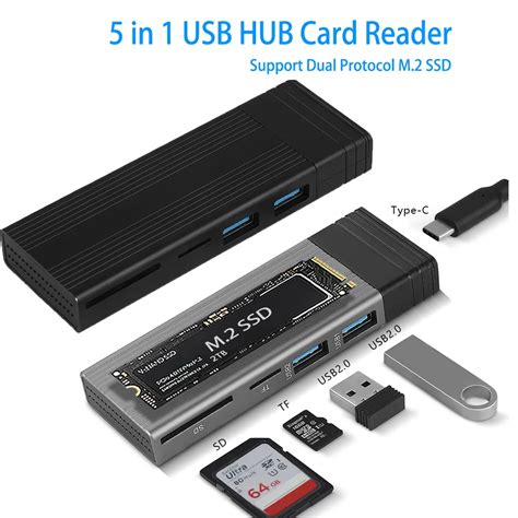 M Nvme Ngff Ssd Enlcosure Case Gbps Usb C Hub Tipo C A Sd